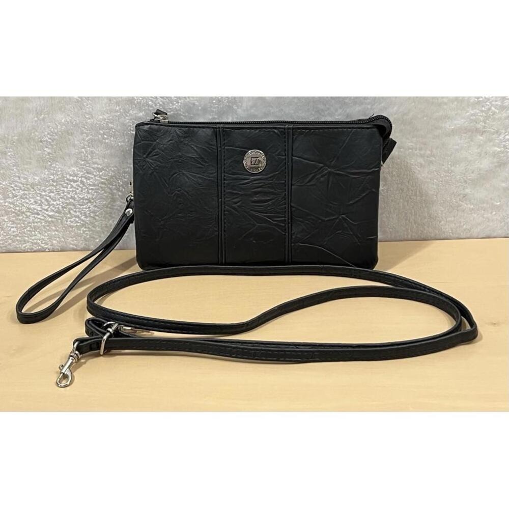 Stone Mountain Black Crossbody Bag w/ iWALK Power Bank & Strap Purse Organizer